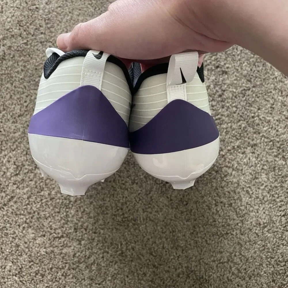 Nike Vapor Speed 3 White Court Purple Football Cleats Mens Size 13 HM8849-101